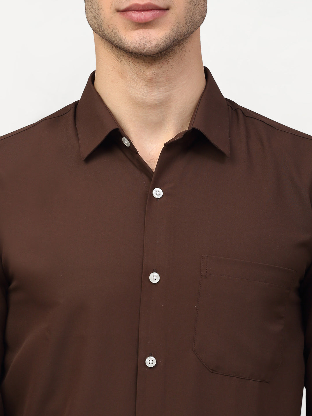 Jainish Brown Men's Solid Formal Shirts ( SF 777Coffee ) - Distacart