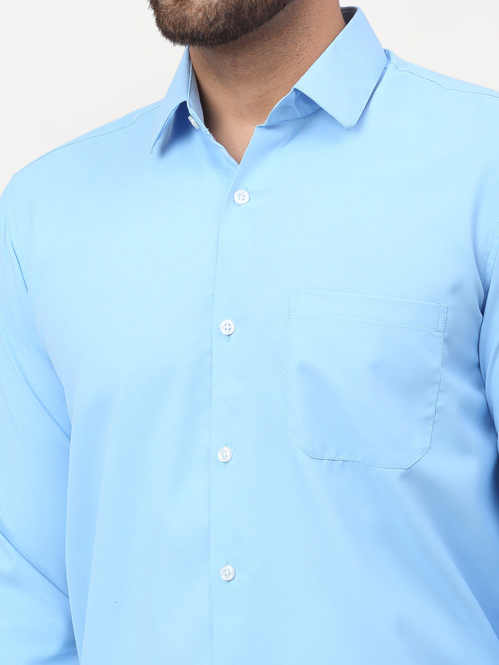 Jainish Blue Men's Solid Formal Shirts ( SF 777Light-Blue ) - Distacart