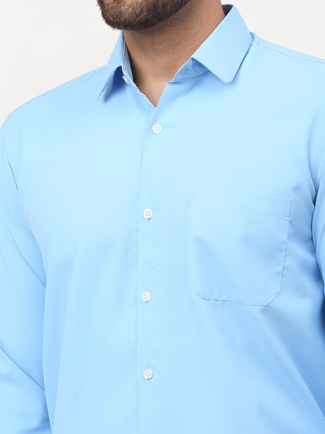 Jainish Blue Men's Solid Formal Shirts ( SF 777Light-Blue ) - Distacart