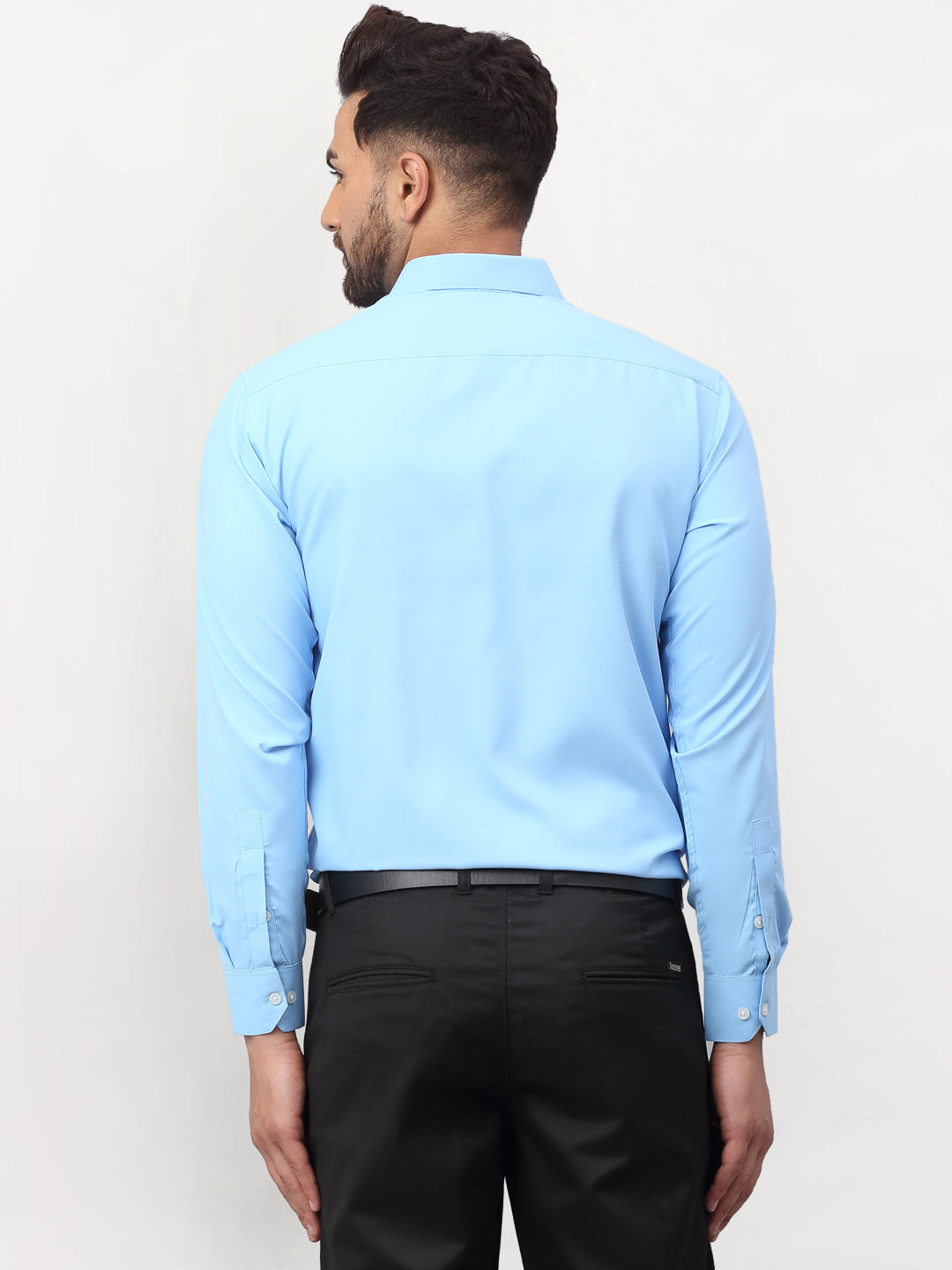 Jainish Blue Men's Solid Formal Shirts ( SF 777Light-Blue ) - Distacart