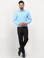 Jainish Blue Men's Solid Formal Shirts ( SF 777Light-Blue ) - Distacart