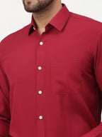 Jainish Maroon Men's Solid Formal Shirts ( SF 777Maroon ) - Distacart