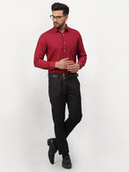 Jainish Maroon Men's Solid Formal Shirts ( SF 777Maroon ) - Distacart