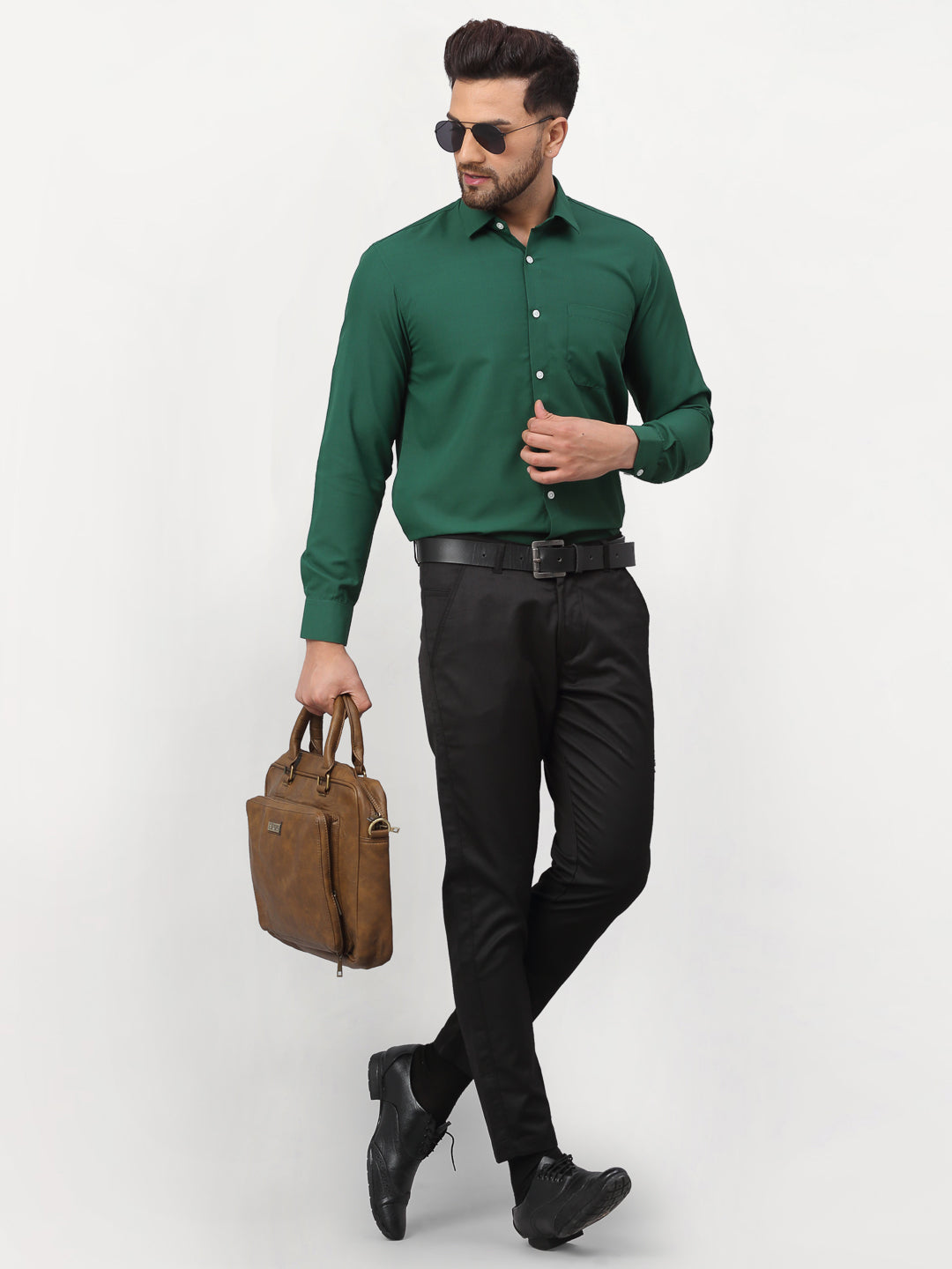 Jainish Olive Men's Solid Formal Shirts ( SF 777Olive ) - Distacart