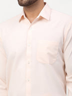 Jainish Peach Men's Solid Formal Shirts ( SF 777Peach ) - Distacart
