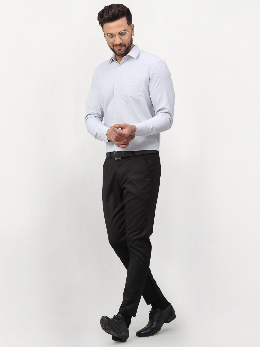 Jainish Silver Men's Solid Formal Shirts ( SF 777Steel-Grey ) - Distacart