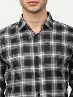 Jainish Black Men's Checked Formal Shirts ( SF 779Black ) - Distacart
