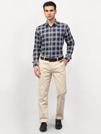 Jainish Navy Blue Men's Checked Formal Shirts ( SF 779Navy ) - Distacart