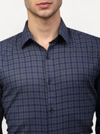 Jainish Blue Men's Checked Formal Shirts ( SF 780Blue-Grey ) - Distacart