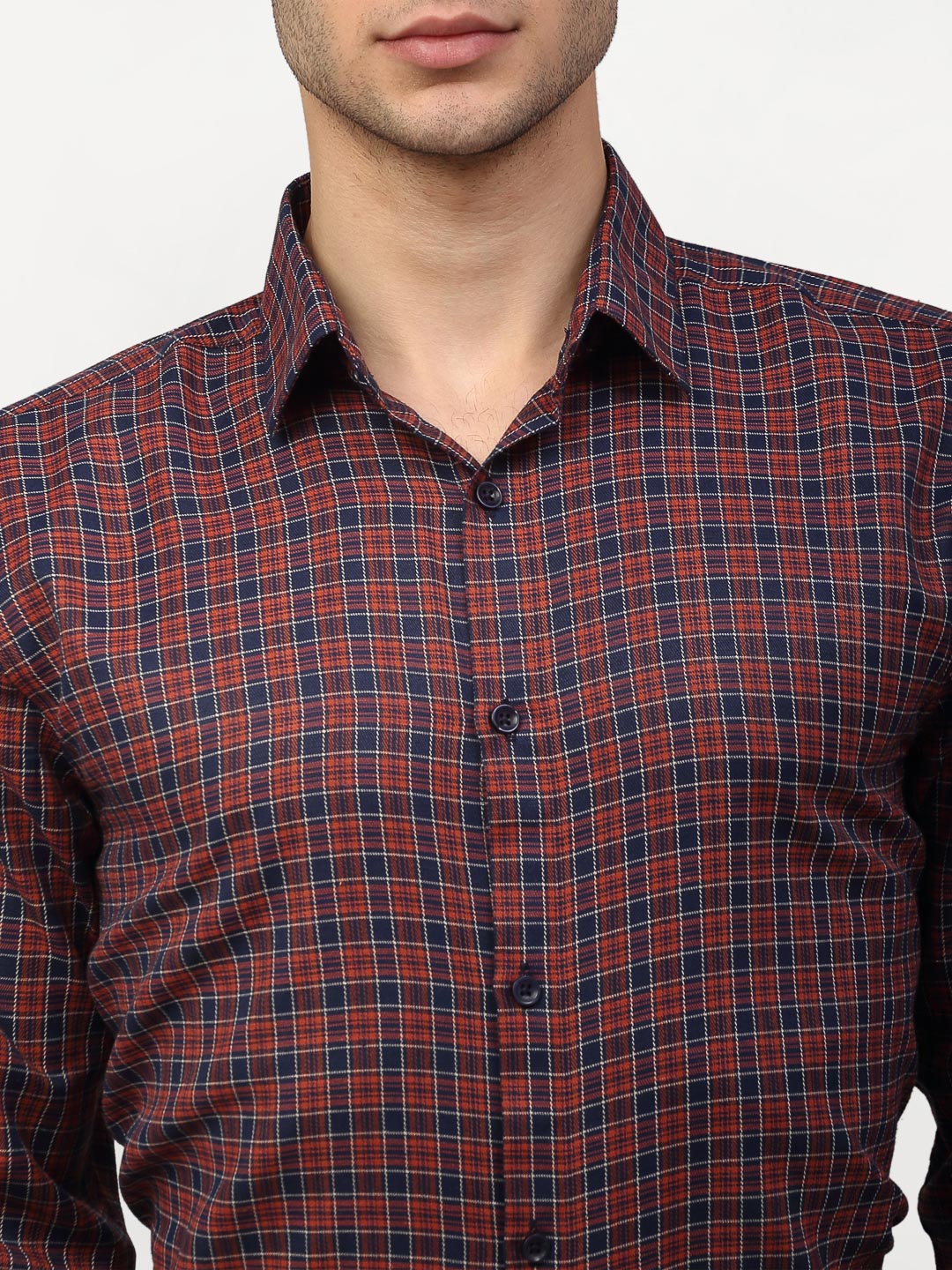 Jainish Maroon Men's Checked Formal Shirts ( SF 780Maroon ) - Distacart
