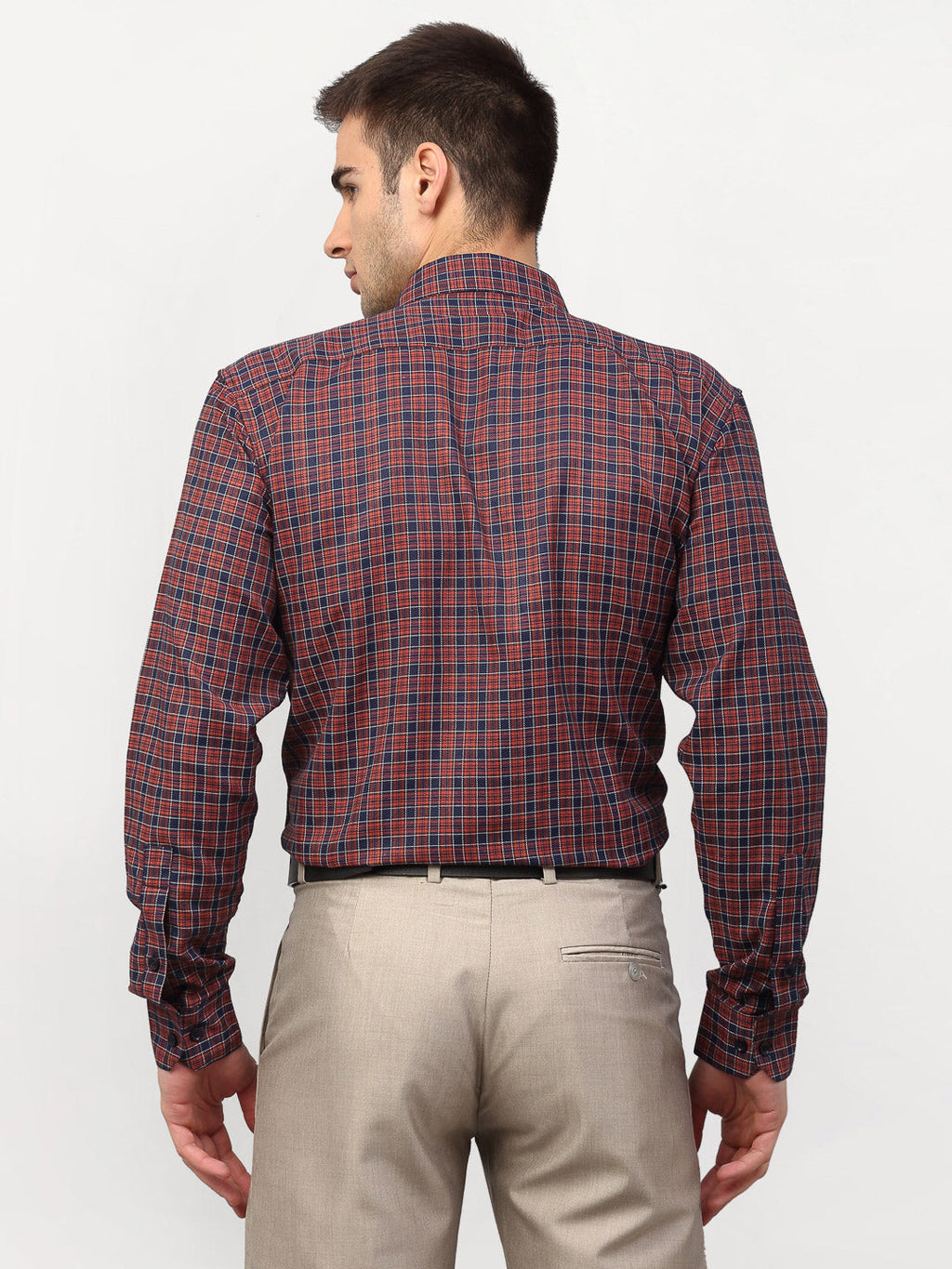 Jainish Maroon Men's Checked Formal Shirts ( SF 780Maroon ) - Distacart