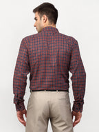 Jainish Maroon Men's Checked Formal Shirts ( SF 780Maroon ) - Distacart