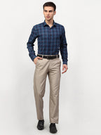 Jainish Blue Men's Checked Formal Shirts ( SF 781Sky-Blue ) - Distacart