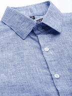 Jainish Blue Men's Solid Cotton Formal Shirt ( SF 782Blue ) - Distacart