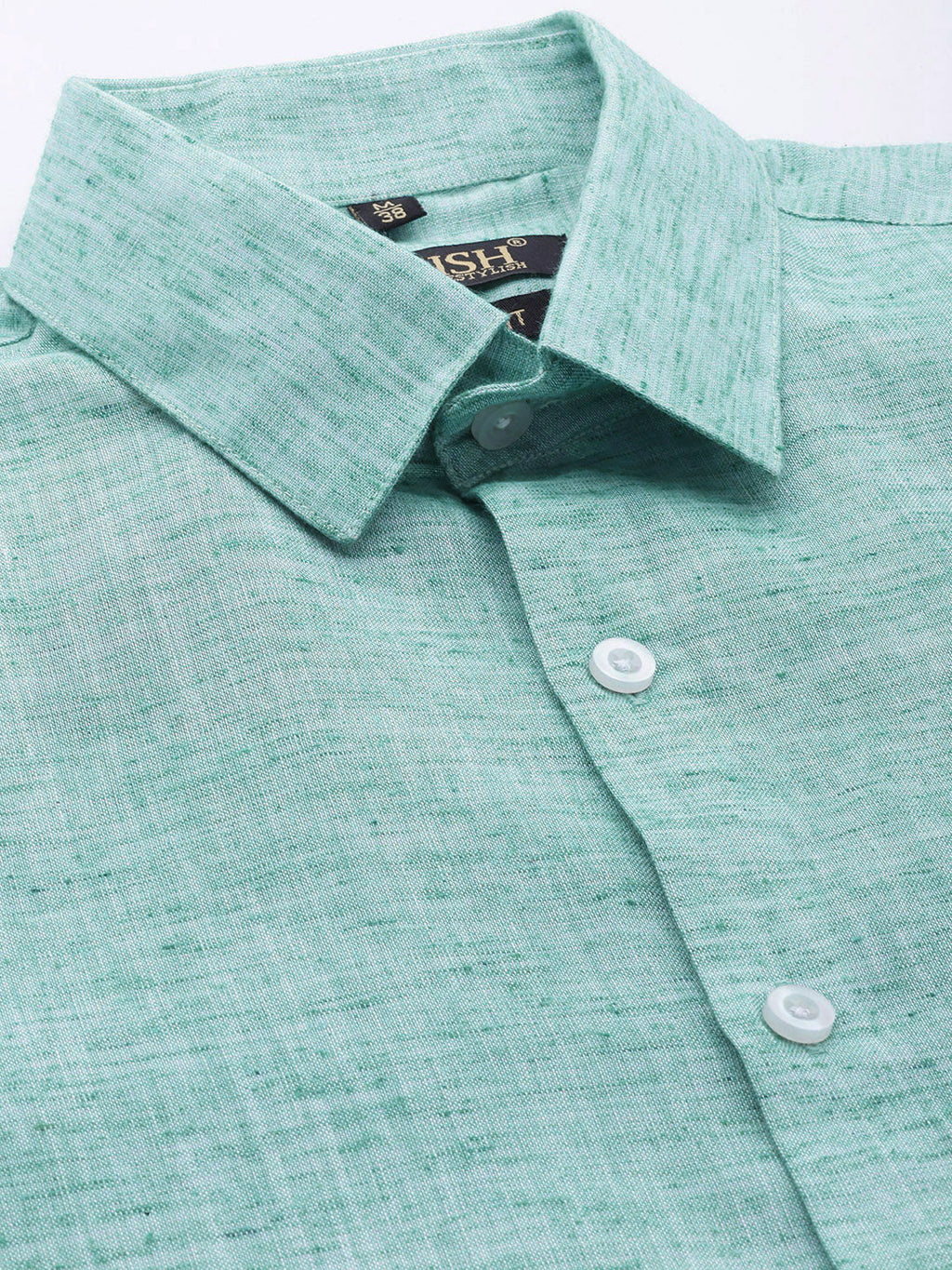 Jainish Green Men's Solid Cotton Formal Shirt ( SF 782Green ) - Distacart