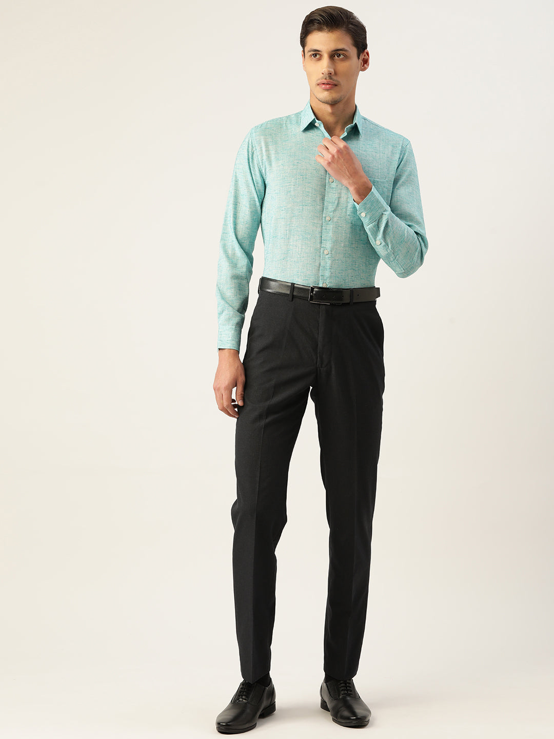 Jainish Green Men's Solid Cotton Formal Shirt ( SF 782Green ) - Distacart