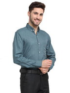 Jainish Grey Melange Men's Button Down Collar Cotton Formal Shirt ( SF 785Dark-Grey ) - Distacart