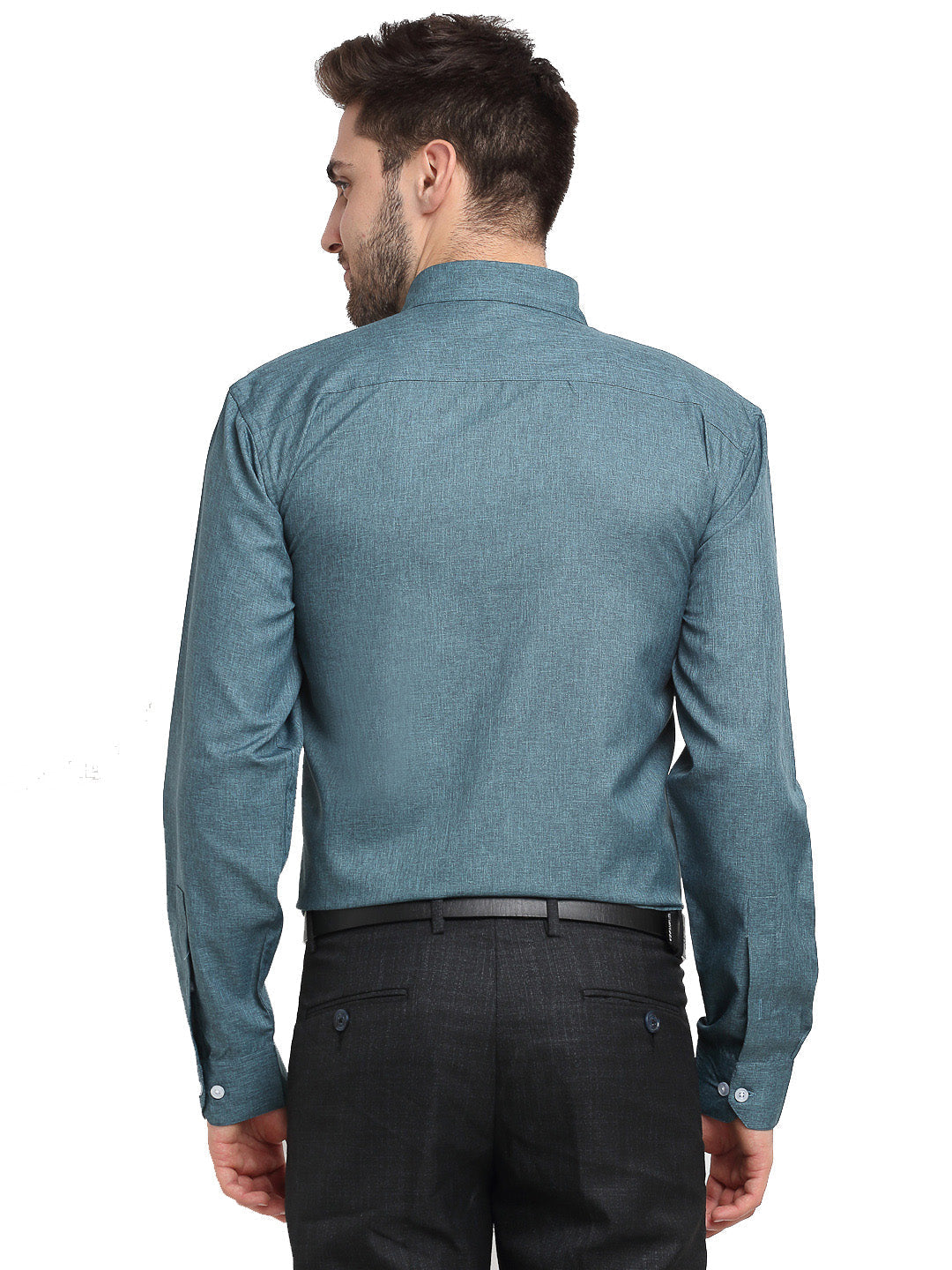 Jainish Grey Melange Men's Button Down Collar Cotton Formal Shirt ( SF 785Dark-Grey ) - Distacart