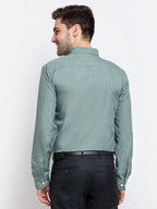 Jainish Green Men's Button Down Collar Cotton Formal Shirt ( SF 785Green ) - Distacart