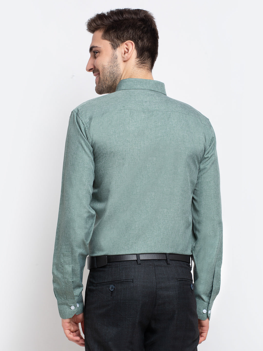 Jainish Green Men's Button Down Collar Cotton Formal Shirt ( SF 785Green ) - Distacart