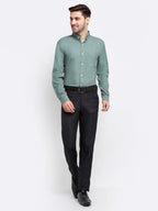 Jainish Green Men's Button Down Collar Cotton Formal Shirt ( SF 785Green ) - Distacart