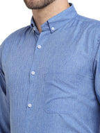Jainish Blue Men's Button Down Collar Cotton Formal Shirt ( SF 785Light-Blue ) - Distacart