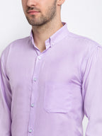 Jainish Purple Men's Button Down Collar Cotton Formal Shirt ( SF 785Light-Purple ) - Distacart