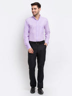 Jainish Purple Men's Button Down Collar Cotton Formal Shirt ( SF 785Light-Purple ) - Distacart