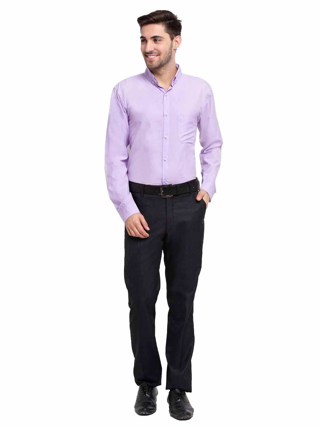 Jainish Purple Men's Button Down Collar Cotton Formal Shirt ( SF 785Light-Purple ) - Distacart