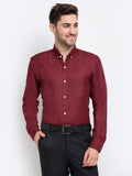 Jainish Maroon Men's Button Down Collar Cotton Formal Shirt ( SF 785Maroon ) - Distacart