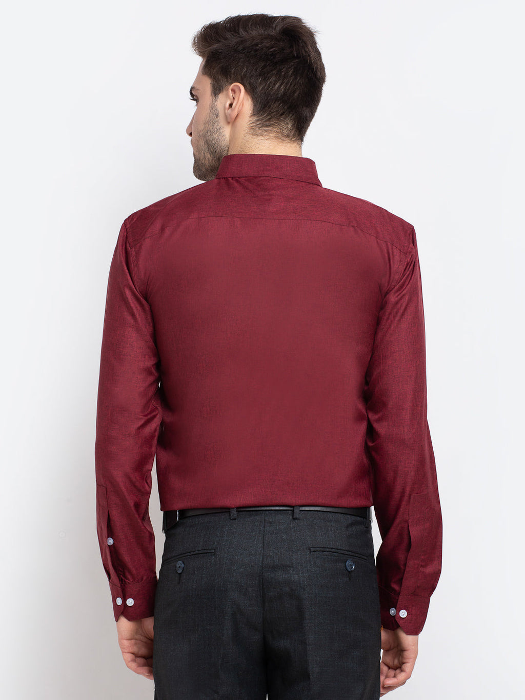 Jainish Maroon Men's Button Down Collar Cotton Formal Shirt ( SF 785Maroon ) - Distacart