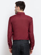 Jainish Maroon Men's Button Down Collar Cotton Formal Shirt ( SF 785Maroon ) - Distacart