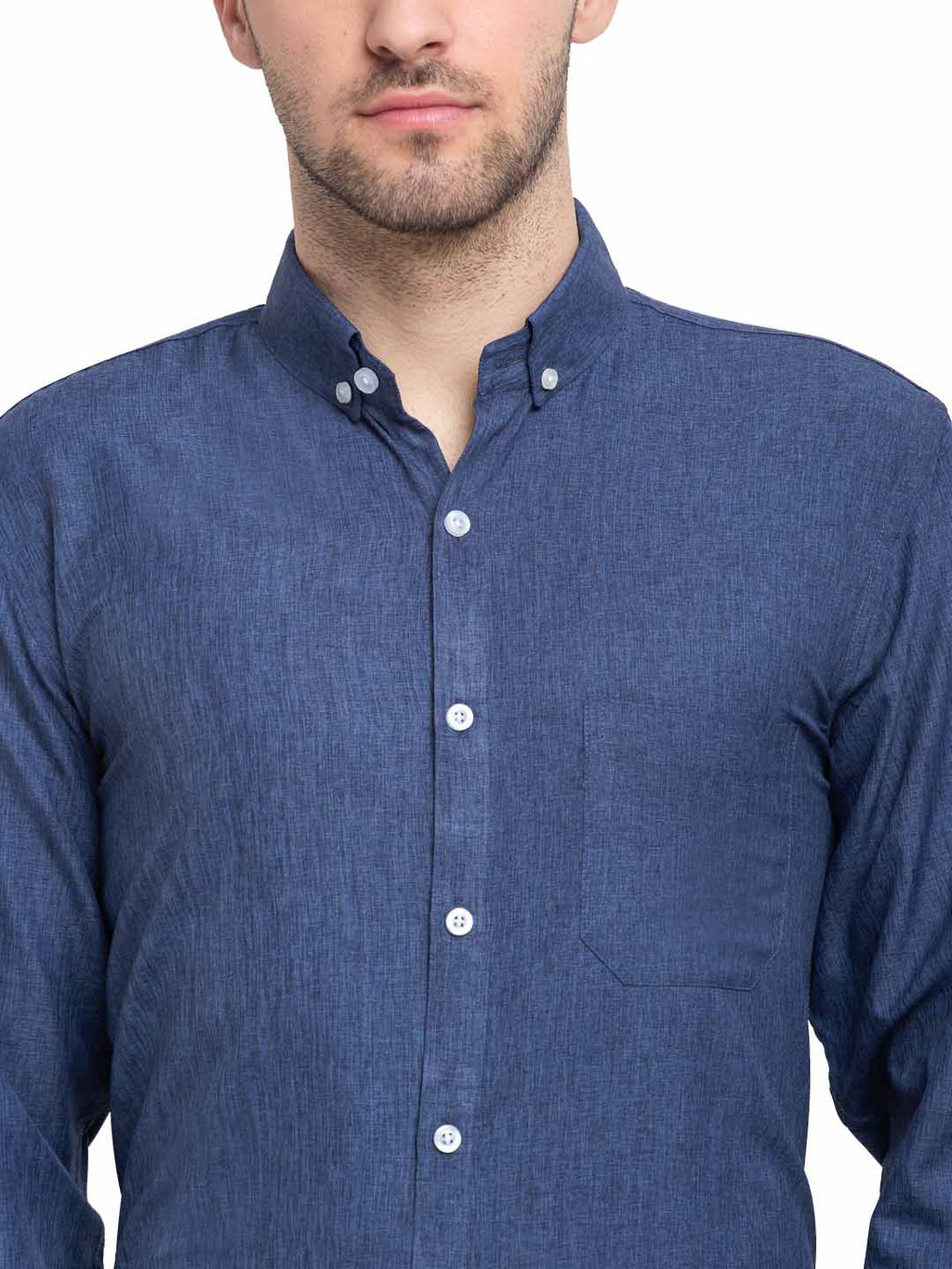 Jainish Teal Men's Button Down Collar Cotton Formal Shirt ( SF 785Teal ) - Distacart