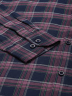 Jainish Pink Men's Formal Cotton Checked Shirt ( SF 786Pink ) - Distacart
