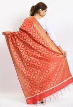 Mominos Fashion Moeza Women's Banarsi Silk All Over Woven Design Red Dupatta - Distacart