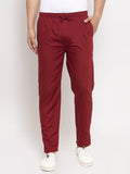 Jainish Men's Maroon Solid Cotton Track Pants ( JOG 011Maroon ) - Distacart