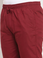 Jainish Men's Maroon Solid Cotton Track Pants ( JOG 011Maroon ) - Distacart