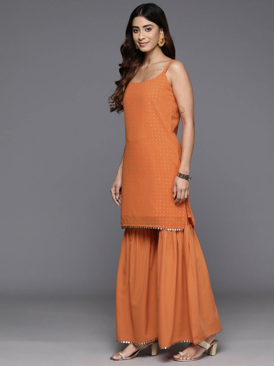 Ahalyaa Women's Traditional wear Kurta Set - Orange
