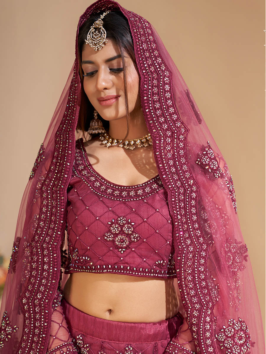 Myra Lilac Heavy Embroidered Designer Lehenga