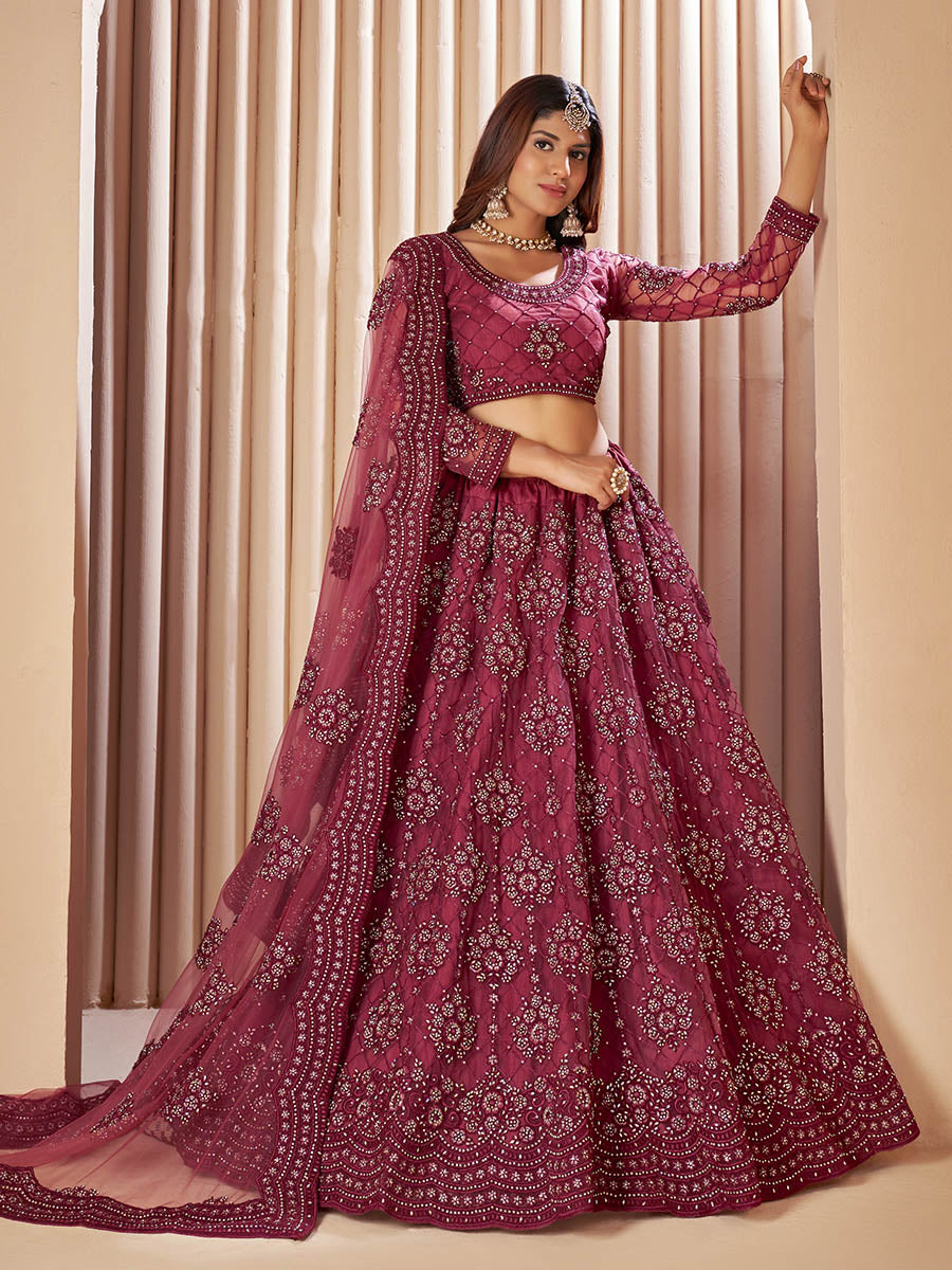 Myra Lilac Heavy Embroidered Designer Lehenga