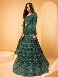 Myra Green Heavy Embroidered net Designer Lehenga