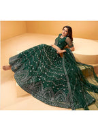 Myra Green Heavy Embroidered net Designer Lehenga