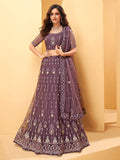 Myra Grape Heavy Embroidered net Designer Lehenga