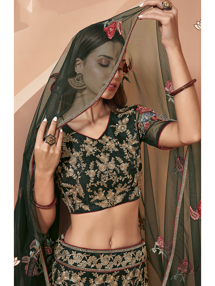 Myra Green Heavy Embroidered Lehenga