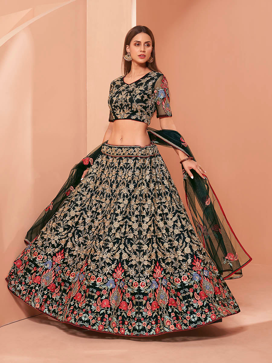 Myra Green Heavy Embroidered Lehenga