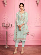 Myra Misty Teal Georgette Salwar Kameez