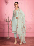Myra Misty Teal Georgette Salwar Kameez