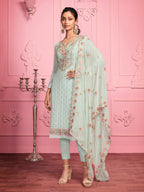 Myra Misty Teal Georgette Salwar Kameez