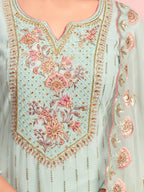 Myra Misty Teal Georgette Salwar Kameez