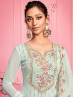 Myra Misty Teal Georgette Salwar Kameez